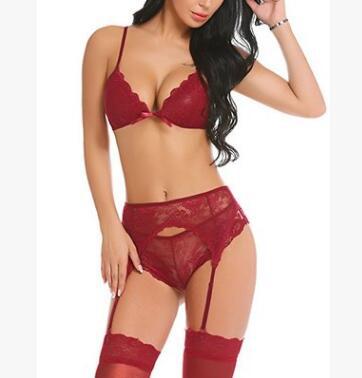 Women's Sexy Multi-Color Lace Garter Three-Piece Suit Sexy Daphne Costume