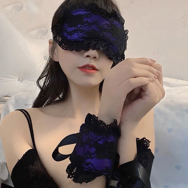 Black Lace Sexy Eye Mask Sexy Bundle Bracelet Props