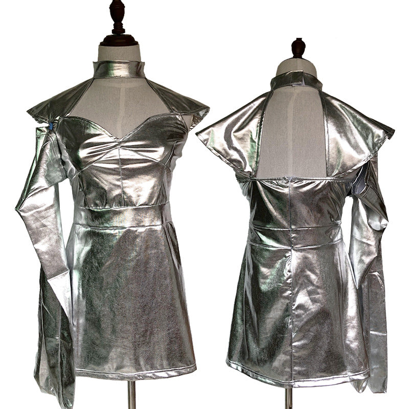 Sexy Lingerie Skirt Silver Costume Space Suit