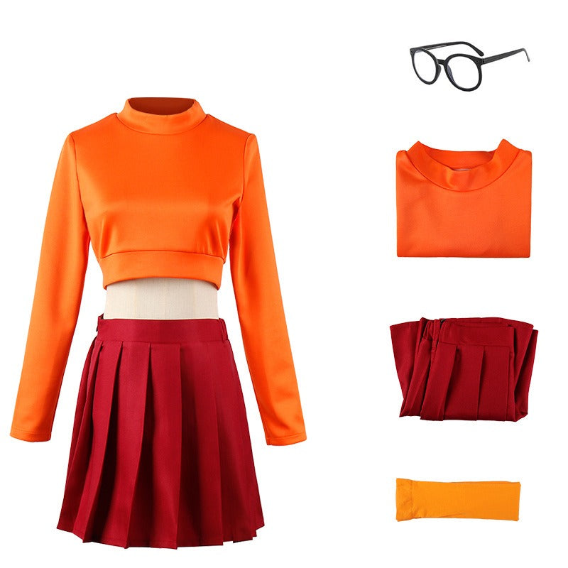 Scooby-Doo Dog Velma Cos Costume Halloween Scooby-Doo Velma Cosplay