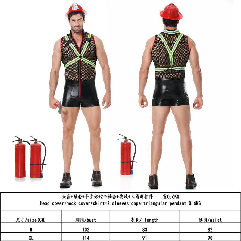 Men'S Sexy Suit Cosplay Uniform Cos Gay Firefighter Sexy Clown