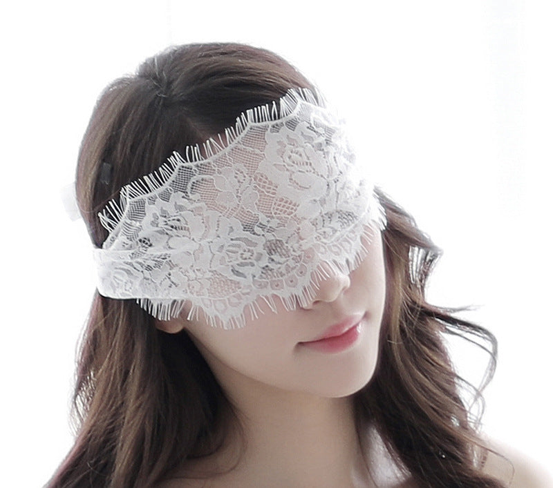 Sexy Lingerie Lace Hollow Eye Mask Tie Black And White Sexy Accessories